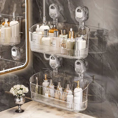 No-Drill Bathroom Suction Storage Box – Large Capacity & Strong Load-Bearing