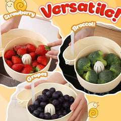 Auto-rinse Snail Rotating Fruit Strainer