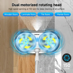 Mop Lightweight Mop with Water Sprayer, Rechargeable for Hardwood Tile Marble Floors