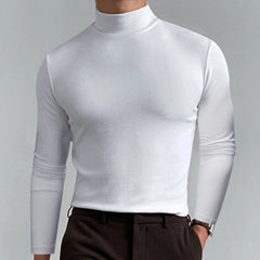 🔥 Men's High Neck Slim Fit T-Shirt - Stretchy & Breathable for Gym or Casual, Modern Style & Comfort 🏃♂️📦