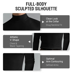 🔥 Men's High Neck Slim Fit T-Shirt - Stretchy & Breathable for Gym or Casual, Modern Style & Comfort 🏃♂️📦