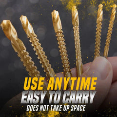 Carbon drill bits with titanium coating, made of high-strength steel (pack of 6)