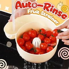 Auto-rinse Snail Rotating Fruit Strainer