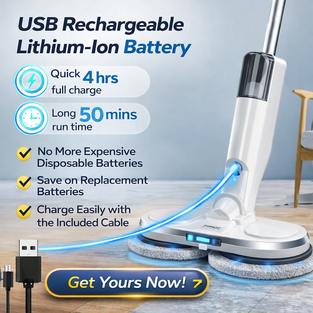 Mop Lightweight  Mop with Water Sprayer, Rechargeable for Hardwood Tile Marble Floors