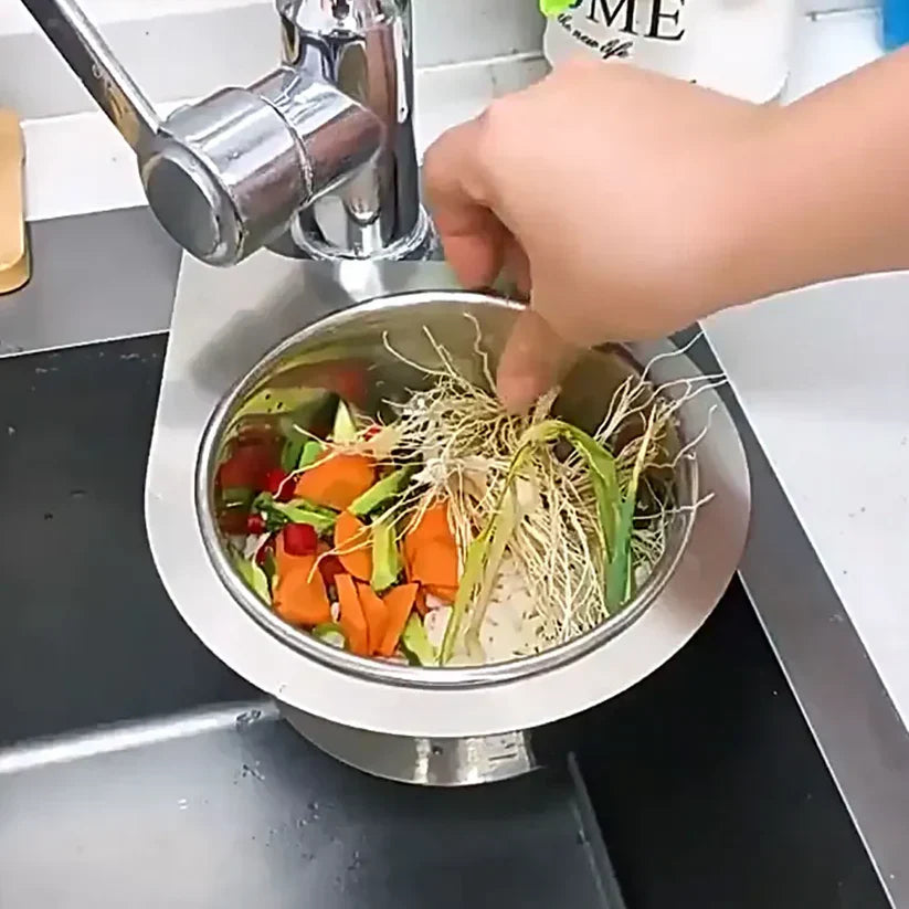 Stainless Steel Sink Organiser – All-in-One Basket with Intelligent Drain | Buy 1 Get 1 Free 🔥