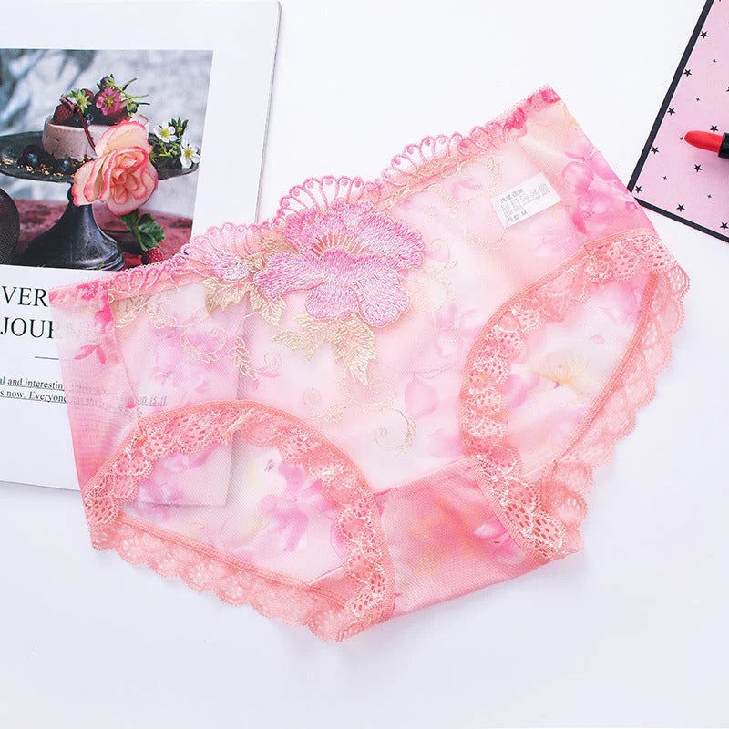 🌸Antibacterial cotton panties with lace embroidery | Pack of 4