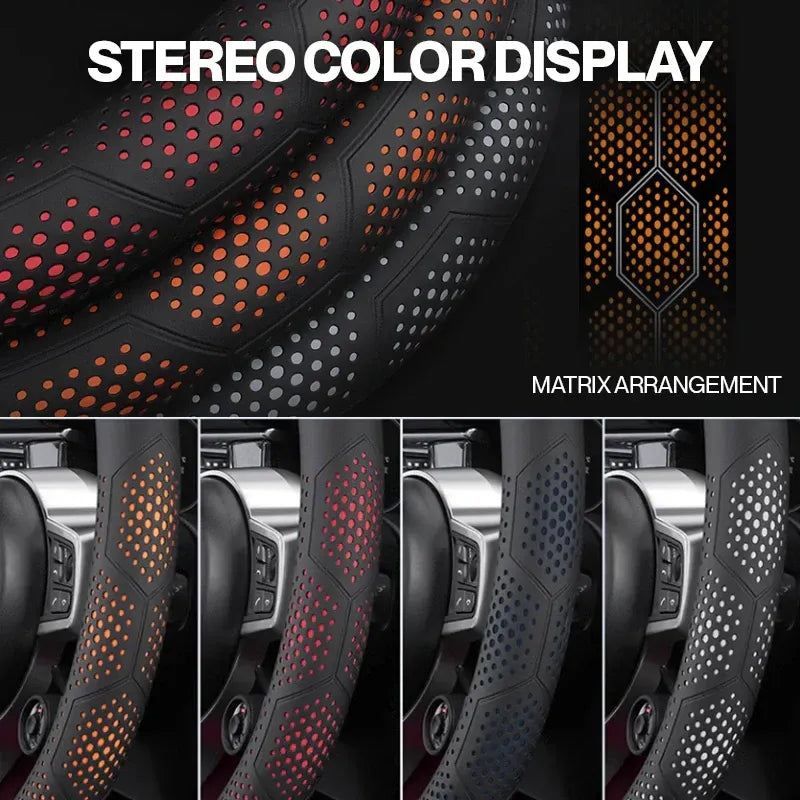Gripex 2025 UltraGrip Breathable Leather Steering Wheel Cover | Anti-Slip, Universal Fit