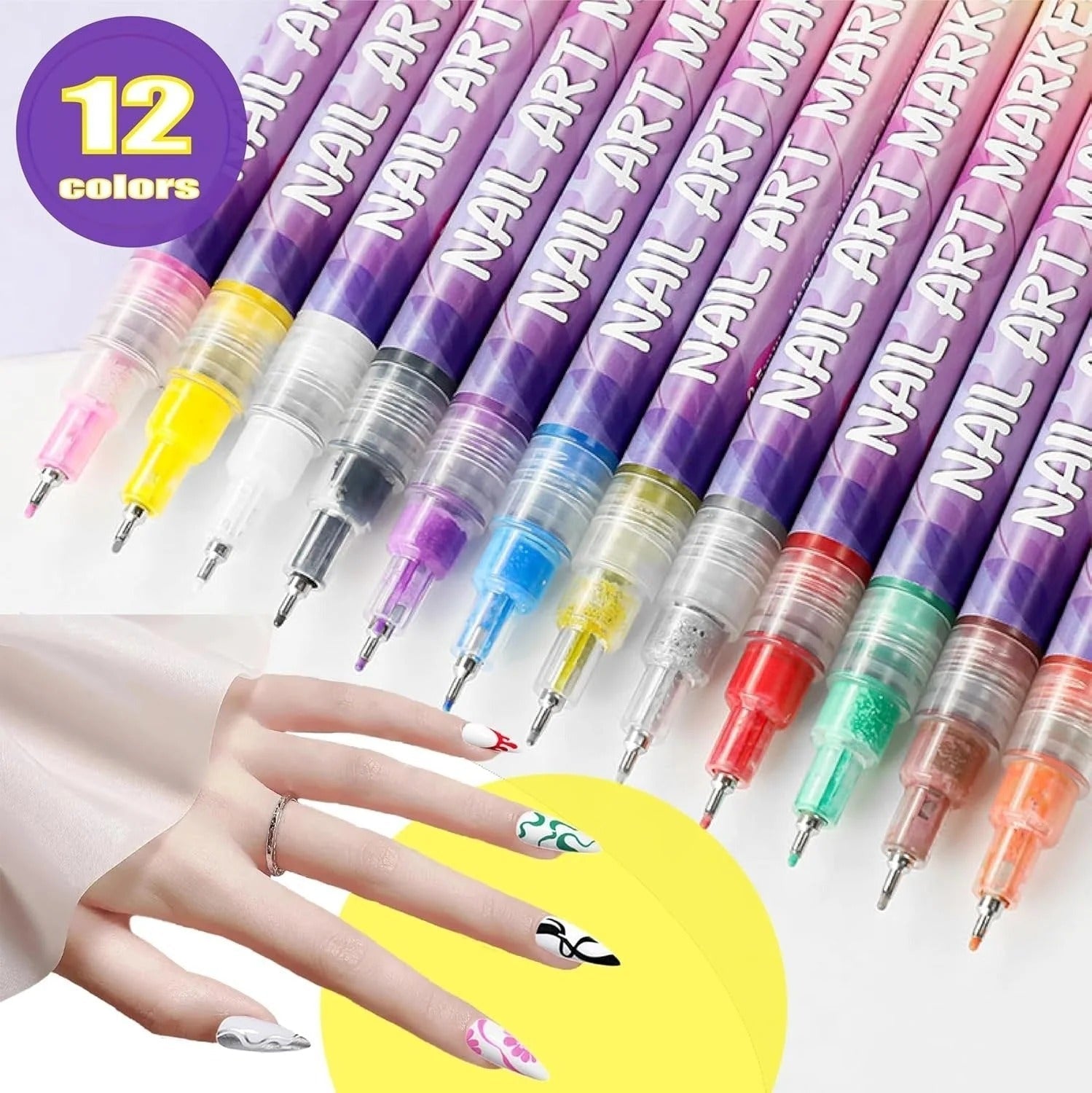 🎁HOT SALE 50% OFF⏳🎨12 Colors Nail Art Pens Set🔥